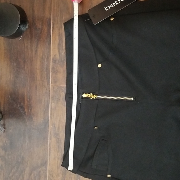 bebe faux 5 packet PDR Pants bling rhinestone gold sexy cute stretchy bottoms - Picture 6 of 7